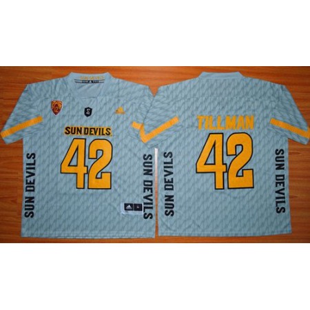 Sun Devils #42 Pat Tillman New Grey Stitched NCAA Jersey