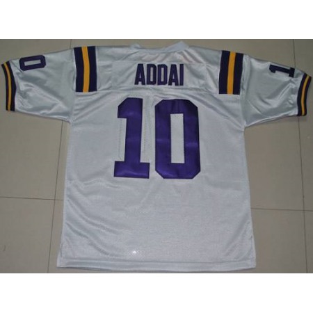 LSU Tigers #10 Joseph Addai White Stitched NCAA Jersey