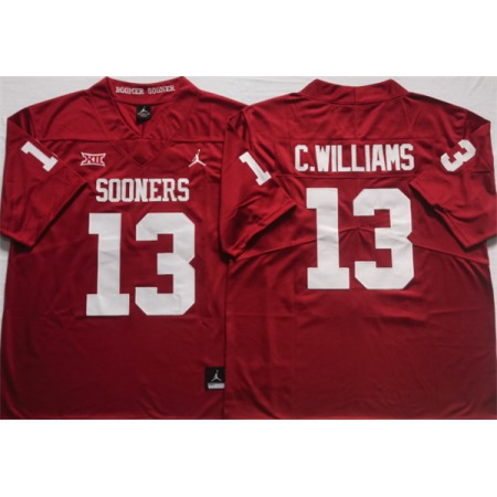 Men's Oklahoma Sooners #13 C.WILLIAMS Red Stitched Jersey