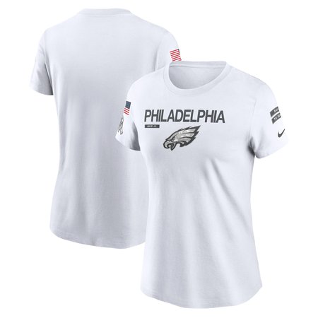 Women's Philadelphia Eagles Nike White 2024 Salute To Service Legend Performance T-Shirt