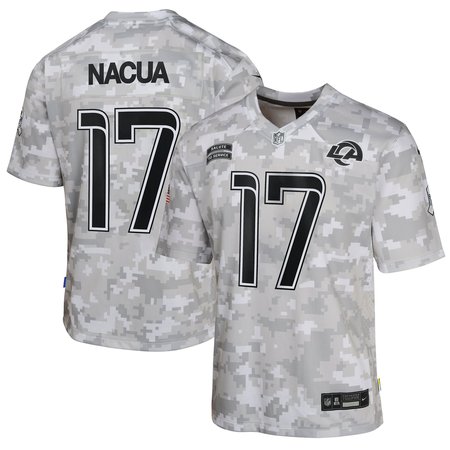 Youth Los Angeles Rams Puka Nacua Nike Arctic Camo 2024 Salute to Service Game Jersey