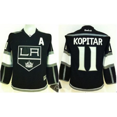 Kings #11 Anze Kopitar Black Home Stitched Youth NHL Jersey