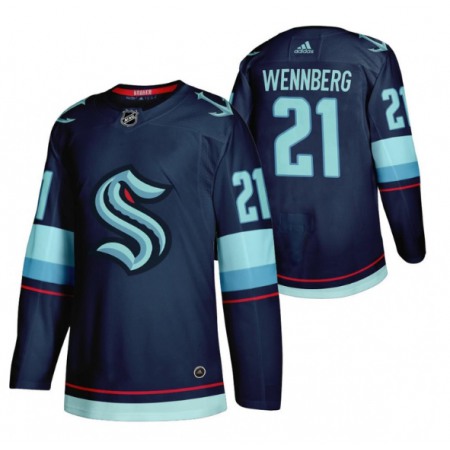 Men's Seattle Kraken #21 Alex Wennberg Navy Stitched Jersey